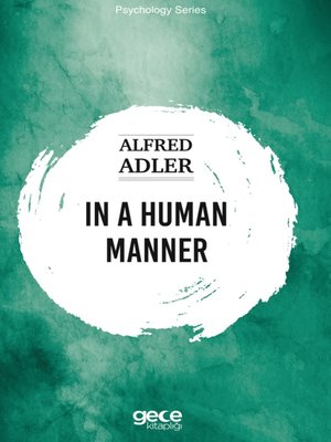 cover image of IN a HUMAN MANNER